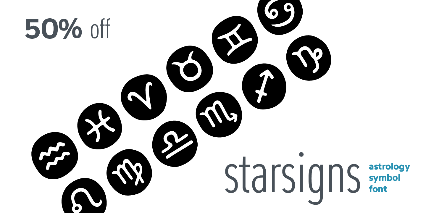 Пример шрифта Starsigns Regular